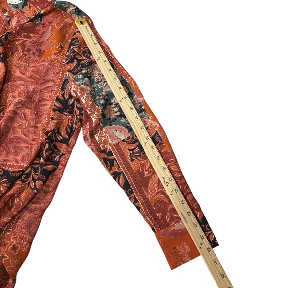 Alex & Lili Floral Patchwork Button Down Blouse Long Sleeve Career Office Large - Picture 15 of 15